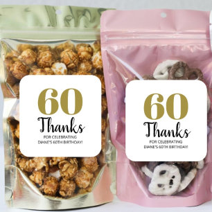 30th 40th 50th 60th 70th 80th Birthday Party Favou Square Sticker