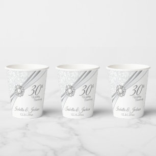 30th Anniversary / Birthday - Personalize Paper Cups