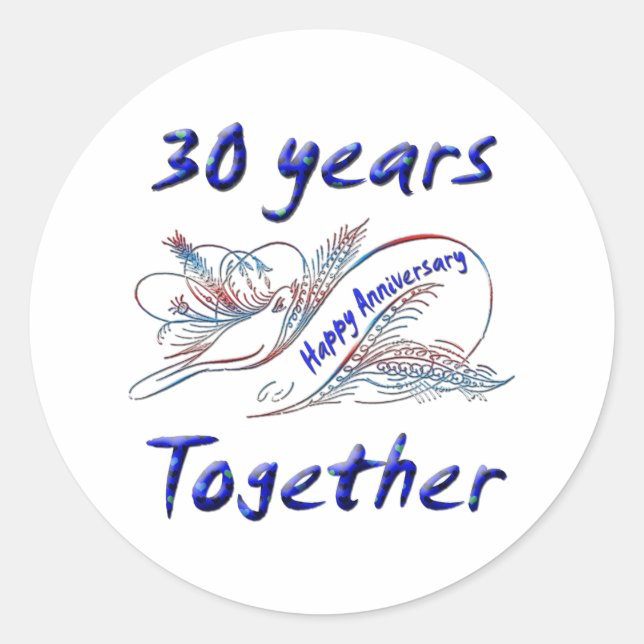 30th. Anniversary Classic Round Sticker (Front)