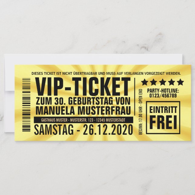 30th anniversary invitations ("VIPs") (Front)