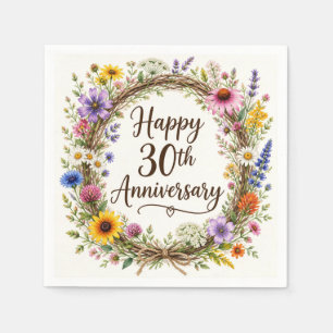 30th Anniversary Paper Napkins, 30 Years Wedding  Napkin