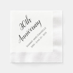 30th Anniversary Party Personalized Napkins