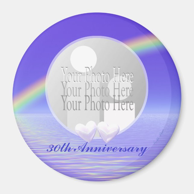 30th Anniversary Pearl Hearts for photo Magnet (Front)