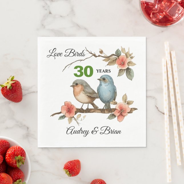 30th Anniversary Personalized Napkins (Insitu)