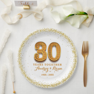 30th Anniversary Personalized Paper Plate