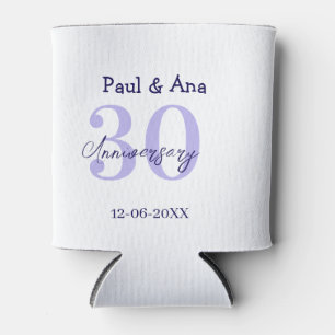 30th anniversary purple bold letter name simple re can cooler
