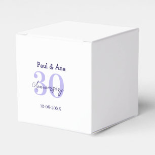 30th anniversary purple bold letter name simple re favor box