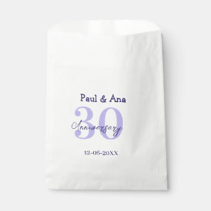 30th anniversary purple bold letter name simple re favour bag