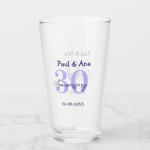 30th anniversary purple bold letter name simple re glass