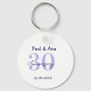 30th anniversary purple bold letter name simple re keychain