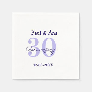 30th anniversary purple bold letter name simple re napkin