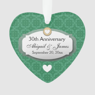 30th Anniversary Wedding Anniversary Green Z08 Ornament