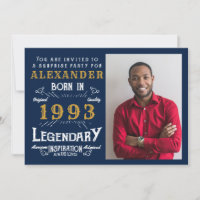 30th Birthday 1993 Legend Retro Blue Gold