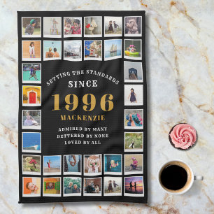 30th Birthday 1996 Family Memories Photo Collage Kitchen Towel
