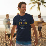 30th Birthday 1996 Personalized Custom Name Blue T-Shirt<br><div class="desc">Celebrate turning the big 3-0 with this unique and personalized 30th birthday t-shirt! Perfect for anyone born in 1996, this design proudly declares they are "Setting the Standards" since their birth year. It's a fun and thoughtful gift for a milestone birthday party, family gathering, or just a great way to...</div>