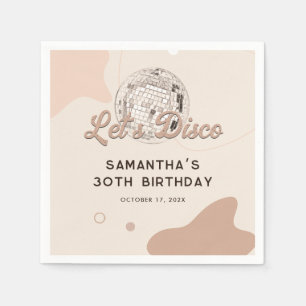 30th Birthday 70s Retro Disco Party Paper Napkin
