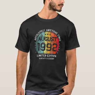 30Th Birthday Absolutely Awesome Since August 1992 T-Shirt
