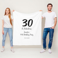 30th birthday add name date year black 
