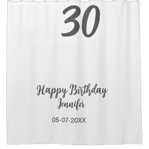 30th birthday add name date year black template