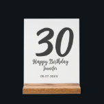 30th birthday add name date year black template  acrylic sign<br><div class="desc">editable design</div>