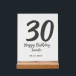 30th birthday add name date year black template  acrylic sign<br><div class="desc">editable design</div>