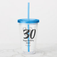 30th birthday add name date year black template