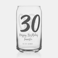 30th birthday add name date year black template
