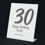 30th birthday add name date year black template  pedestal sign<br><div class="desc">editable design</div>