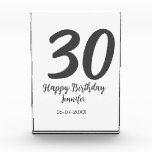 30th birthday add name date year black template  photo block<br><div class="desc">editable design</div>