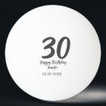 30th birthday add name date year black template  ping pong ball<br><div class="desc">editable design</div>