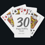 30th birthday add name date year black template  playing cards<br><div class="desc">editable design</div>