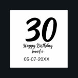 30th birthday add name date year black template  self-inking stamp<br><div class="desc">editable design</div>