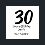 30th birthday add name date year black template  self-inking stamp<br><div class="desc">editable design</div>