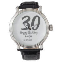 30th birthday add name date year black template 