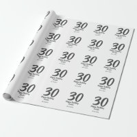 30th birthday add name date year black template