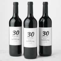 30th birthday add name date year black 