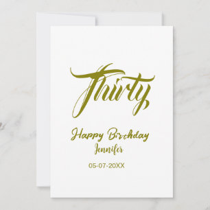 30th birthday add name date year gold template thi