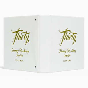 30th birthday add name date year gold template thi binder