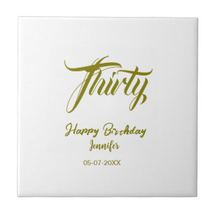 30th birthday add name date year gold template thi tile