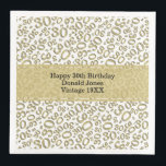 30th Birthday Age Number Pattern Gold/White Napkin<br><div class="desc">Milestone number 30. This modern design for milestone number 30 features a striking gold and white random number pattern with the gold milestone number 30 displayed in various sizes and angles, adding a playful touch. At the centre, a gold banner provides space for important event details, allowing customization of your...</div>