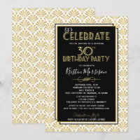 30th Birthday Art Deco Gatsby Roaring 20s Birthday