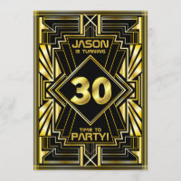 30th Birthday Art Deco Gold Black Great Gatsby