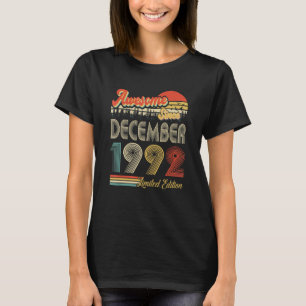 30th Birthday Awesome Since December 1992 T-Shirt