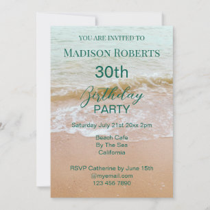 30th Birthday Beach Party  Invitation