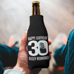 30th birthday black and white two photos Cooler<br><div class="desc">30th birthday black and white photo party bottle cooler. Great to add a personal touch to a surprise fortieth birthday party. Customize with your birthday boys or girls photo in the 0 of 40 and personalize with your choice of name. Current front photo thanks to Roger Rodrigues at pexels.com Graphic...</div>