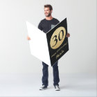 30th Birthday Black Gold Glitter Extra Large Jumbo