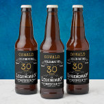 30th Birthday Black Gold  Legendary Funny<br><div class="desc">A personalized elegant 30th birthday beer bottle label that is easy to customize for that special birthday party occasion.</div>