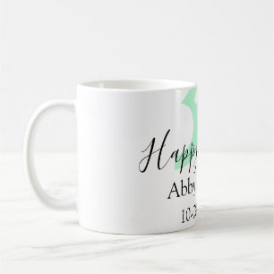 30th birthday bold letter pastel yellow black retr coffee mug