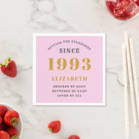 30th Birthday Born 1993 Add Name Pink Gray