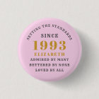 30th Birthday Born 1993 Add Name Pink Grey